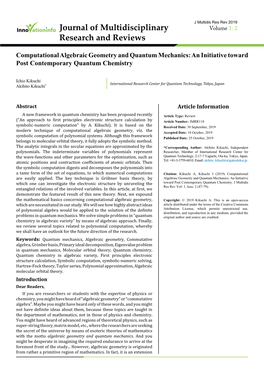 Computational Algebraic Geometry and Quantum Mechanics: an Initiative Toward Post Contemporary Quantum Chemistry