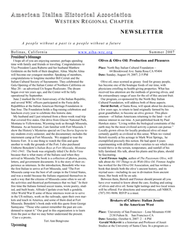 Summer 2007 Newsletter