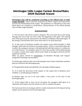 Revised Interleague Rules 2020.002