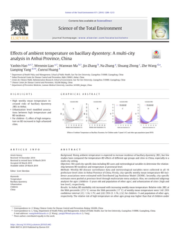 Effects of Ambient Temperature on Bacillary Dysentery: a Multi-City Analysis in Anhui Province, China