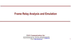 Frame Relay Analysis and Emulation
