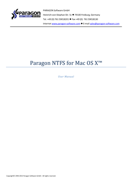 Paragon NTFS for Mac OS X™