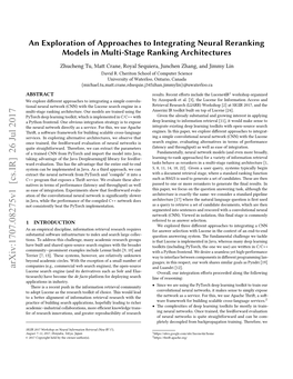 An Exploration of Approaches to Integrating Neural Reranking Models in Multi-Stage Ranking Architectures