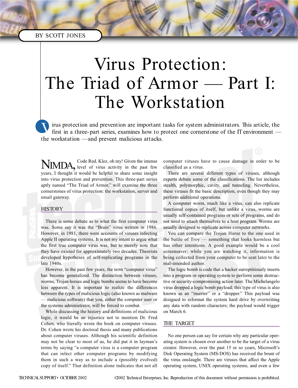 Virus Protection: the Triad of Armor — Part I: the Workstation