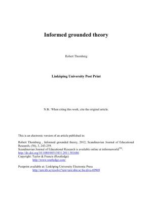 Informed Grounded Theory