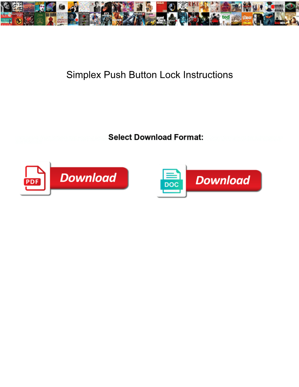 Simplex Push Button Lock Instructions