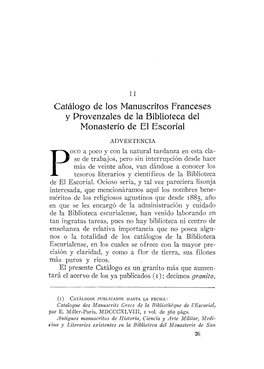 Pdf Catálogo De Los Manuscritos Franceses Y Provenzales De La