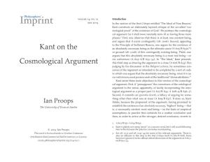 Kant on the Cosmological Argument