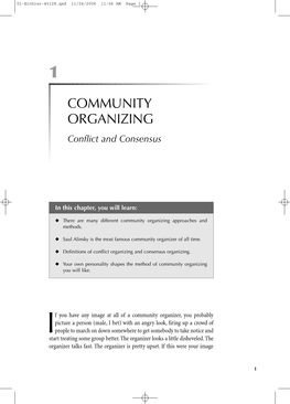 COMMUNITY ORGANIZING Conflict and Consensus