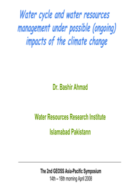 Impacts of the Climate Change