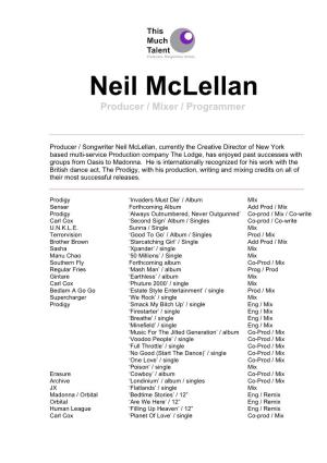 Neil Mclellan Complete CV