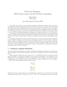 Proofs Are Programs: 19Th Century Logic and 21St Century Computing