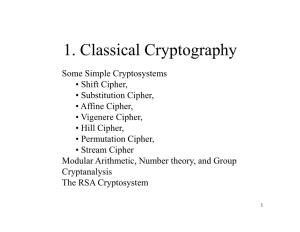 1. Classical Cryptography