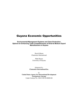 Guyana Economic Opportunities
