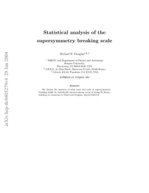Statistical Analysis of the Supersymmetry Breaking Scale