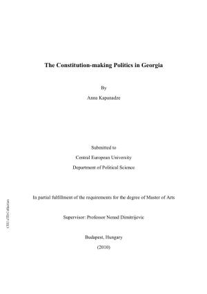 The Constitution-Making Politics in Georgia