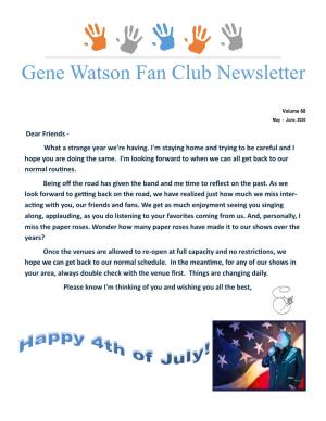 Gene Watson Fan Club Newsletter