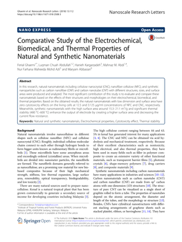 Comparative Study of the Electrochemical, Biomedical, And
