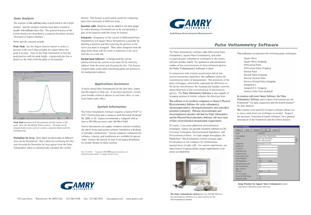 Pulse Voltammetry Software Brochure