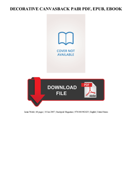 Ebook Download Decorative Canvasback Pair Pdf Free Download
