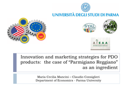 Innovation and Marketing Strategies for PDO Products: the Case of “Parmigiano Reggiano” As an Ingredient
