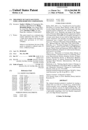 (12) United States Patent (10) Patent No.: US 6,264,960 B1 Robins Et Al