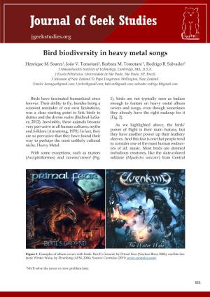 Bird Biodiversity in Heavy Metal Songs