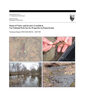 Status of Native and Invasive Crayfish in Ten National Park Service Properties in Pennsylvania