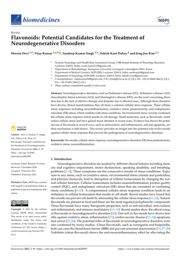Flavonoids: Potential Candidates for the Treatment of Neurodegenerative Disorders