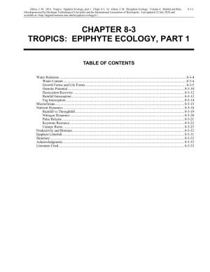 Volume 4, Chapter 8-3: Tropics: Epiphyte Ecology, Part 1