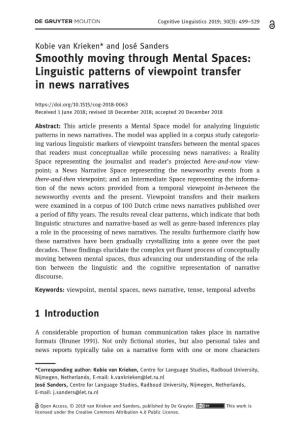 Linguistic Patterns of Viewpoint Transfer in News Narratives