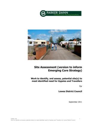 Site Assessment to Identify Potential Sites for Gypsies and Travellers