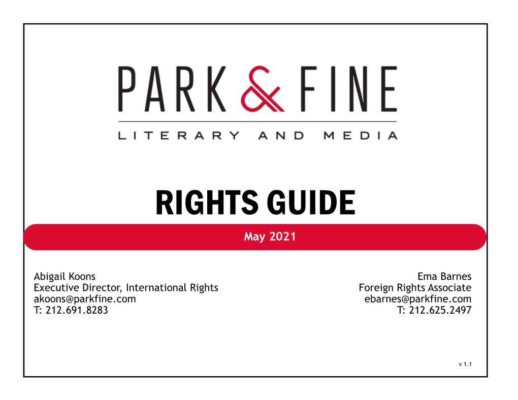 RIGHTS GUIDE May 2021