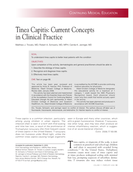Tinea Capitis: Current Concepts in Clinical Practice