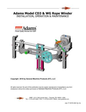 Adams Model CD3 & WG Rope Winder