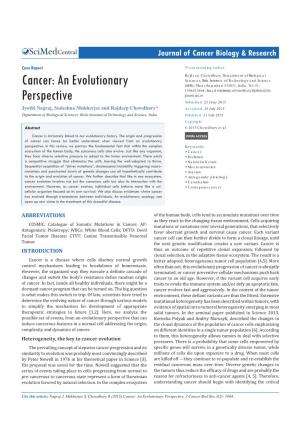 Cancer: an Evolutionary Perspective