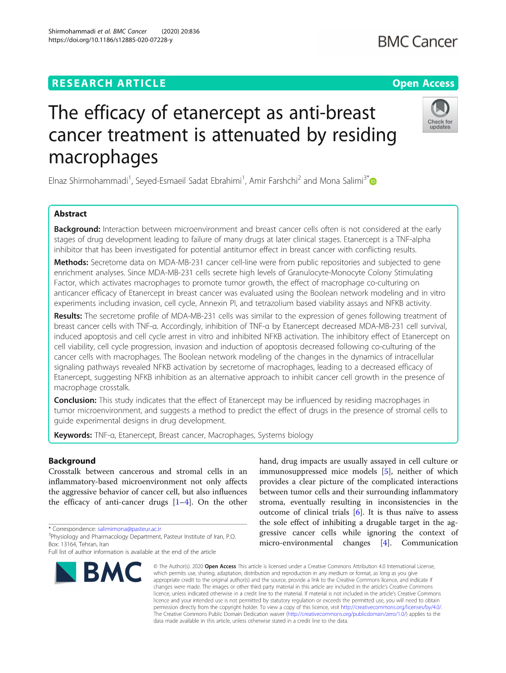 The Efficacy of Etanercept As Anti-Breast Cancer Treatment Is