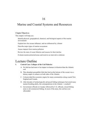 16 Marine and Coastal Systems and Resources