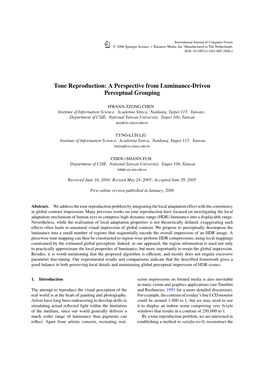 Tone Reproduction: a Perspective from Luminance-Driven Perceptual Grouping