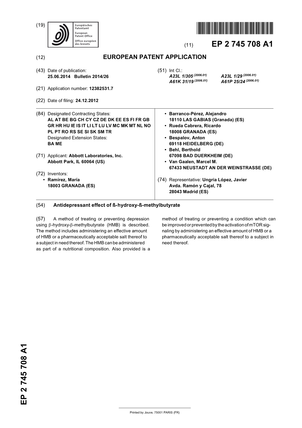 Antidepressant Effect of ß-Hydroxy-ß-Methylbutyrate