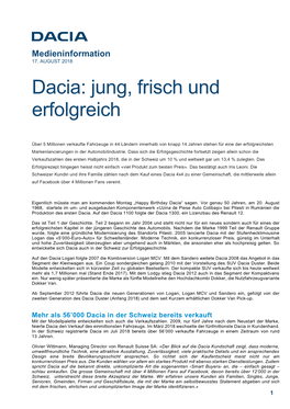 Dacia: Jung, Frisch Und Erfolgreich