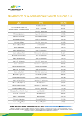 Permanences De La Commission D'enquete Publique Plui