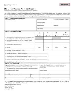 Motor Fuel Untaxed Products Return This Form Is Issued Under Authority of P.A