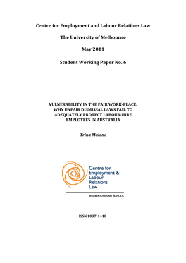 Why Unfair Dismissal Laws Fail to Adequately Protect Labour-Hire Employees in Australia