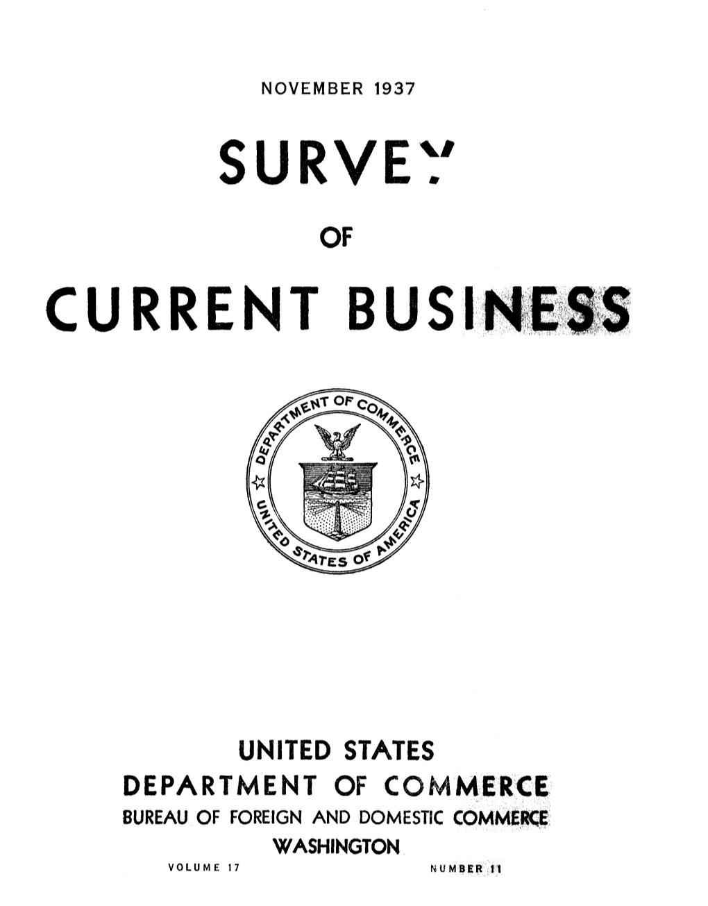 November 1937 Survev of Current Busi