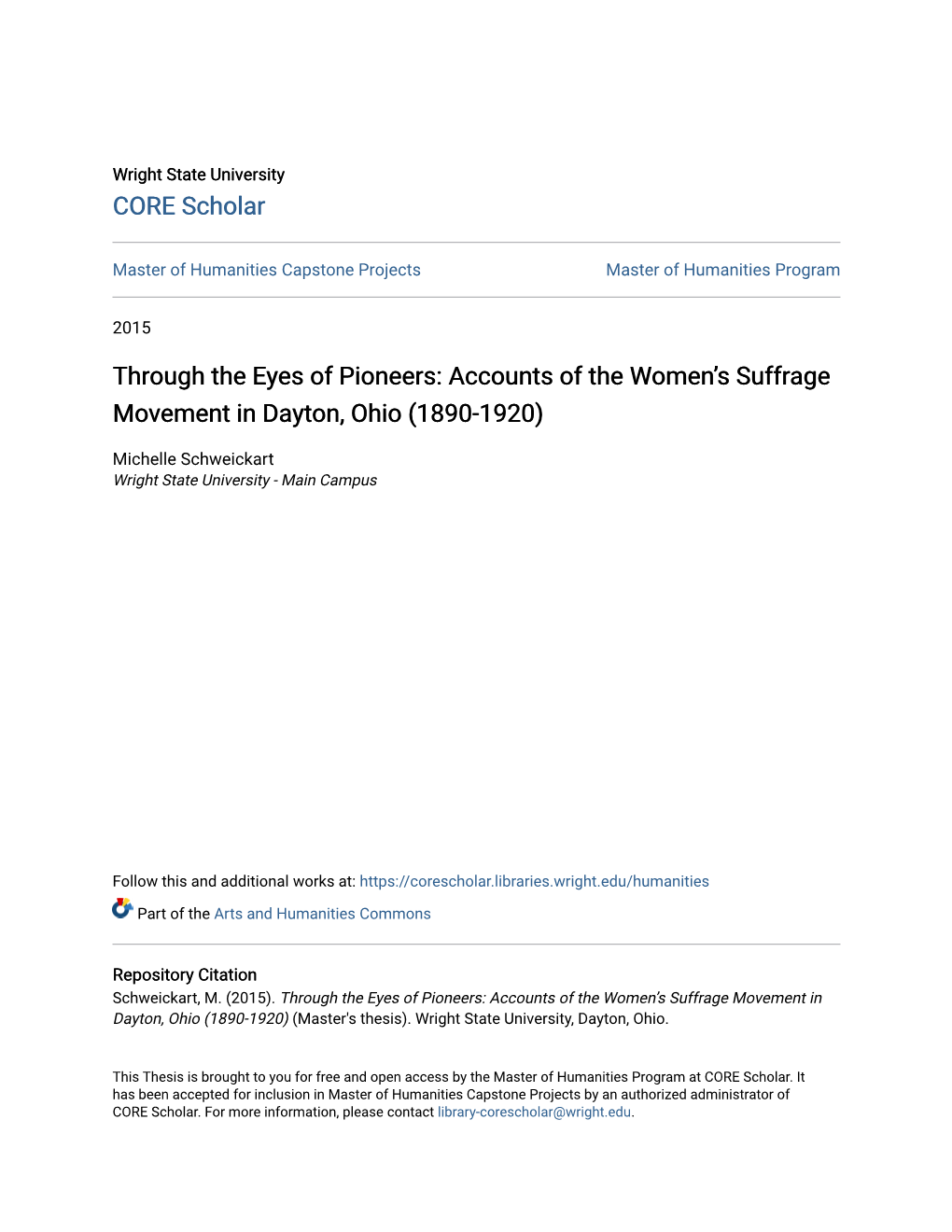 Through the Eyes of Pioneers: Accounts of the Womenâ•Žs