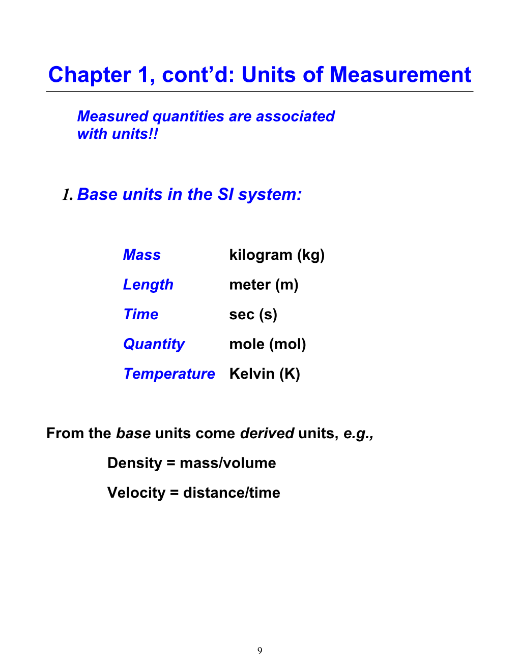 Units of Measurement