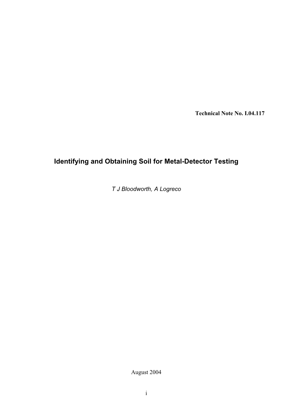 Identifying and Obtaining Soil for Metal-Detector Testing