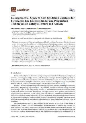 Developmental Study of Soot-Oxidation Catalysts for Fireplaces: the Eﬀect of Binder and Preparation Techniques on Catalyst Texture and Activity