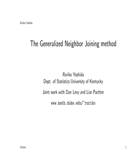 The Generalized Neighbor Joining Method